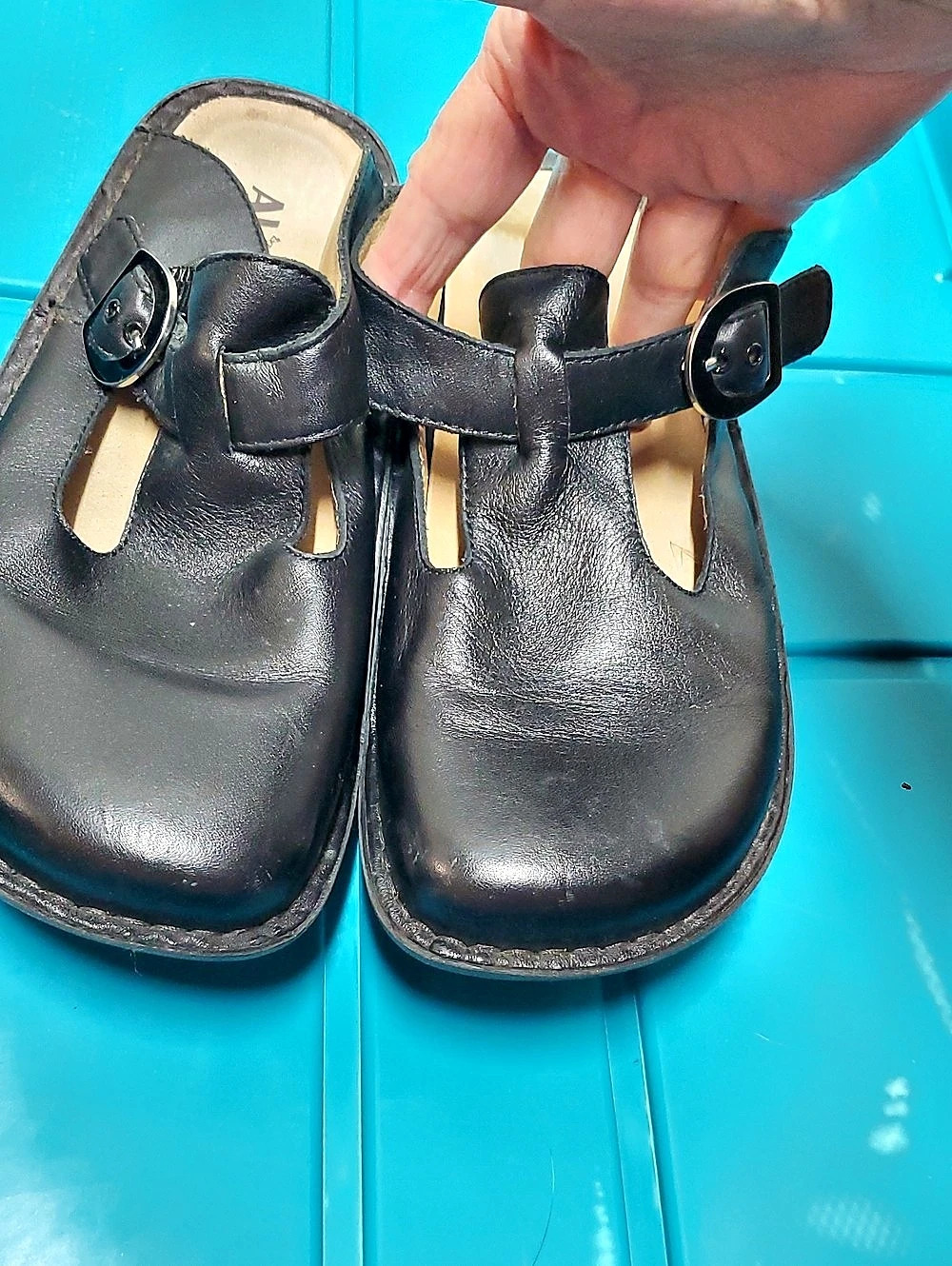Alegria ALG-601 Leather Mary Jane Clogs Black EU 38